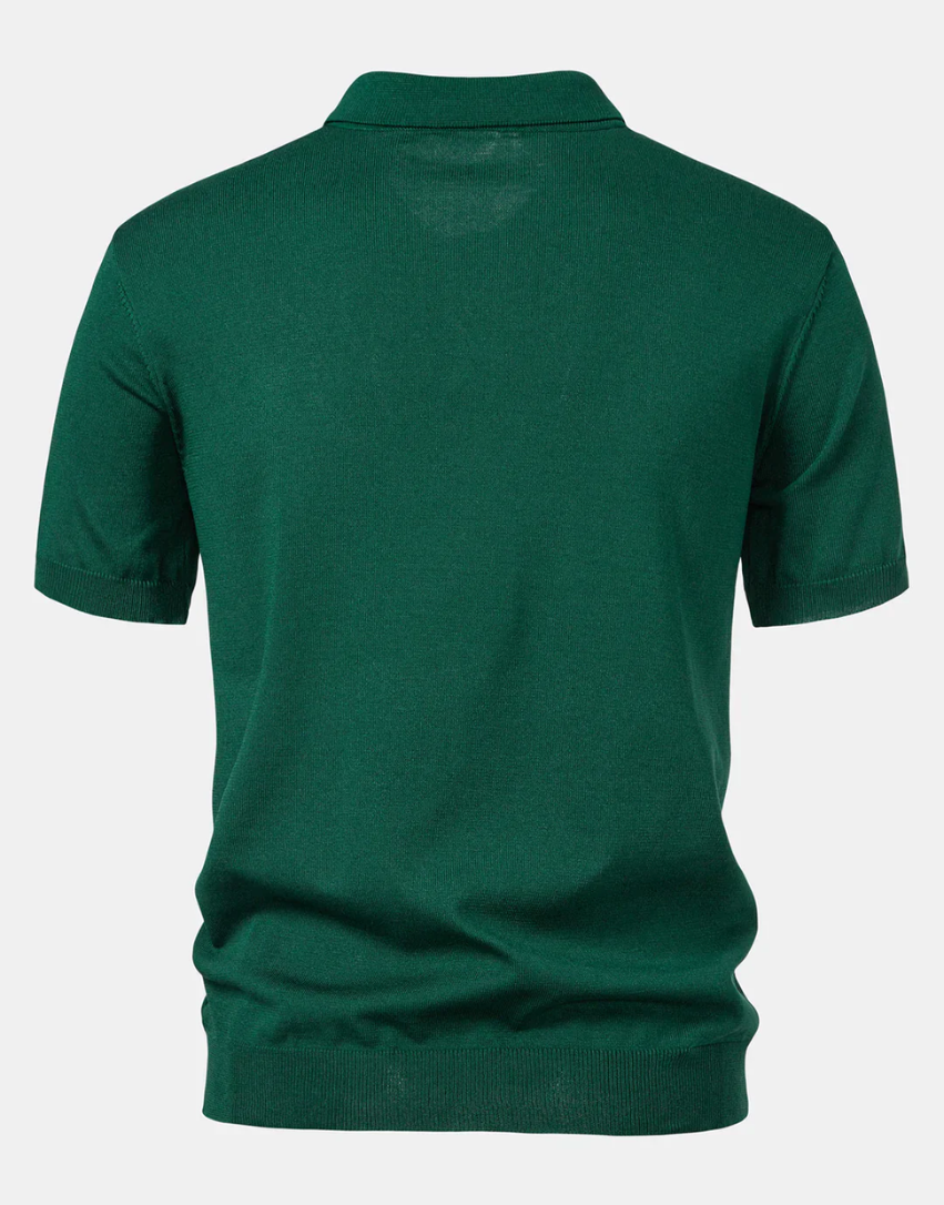 Stripe Knit Polo Shirt