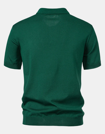 Stripe Knit Polo Shirt