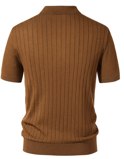 Stripe Knit Polo Shirt